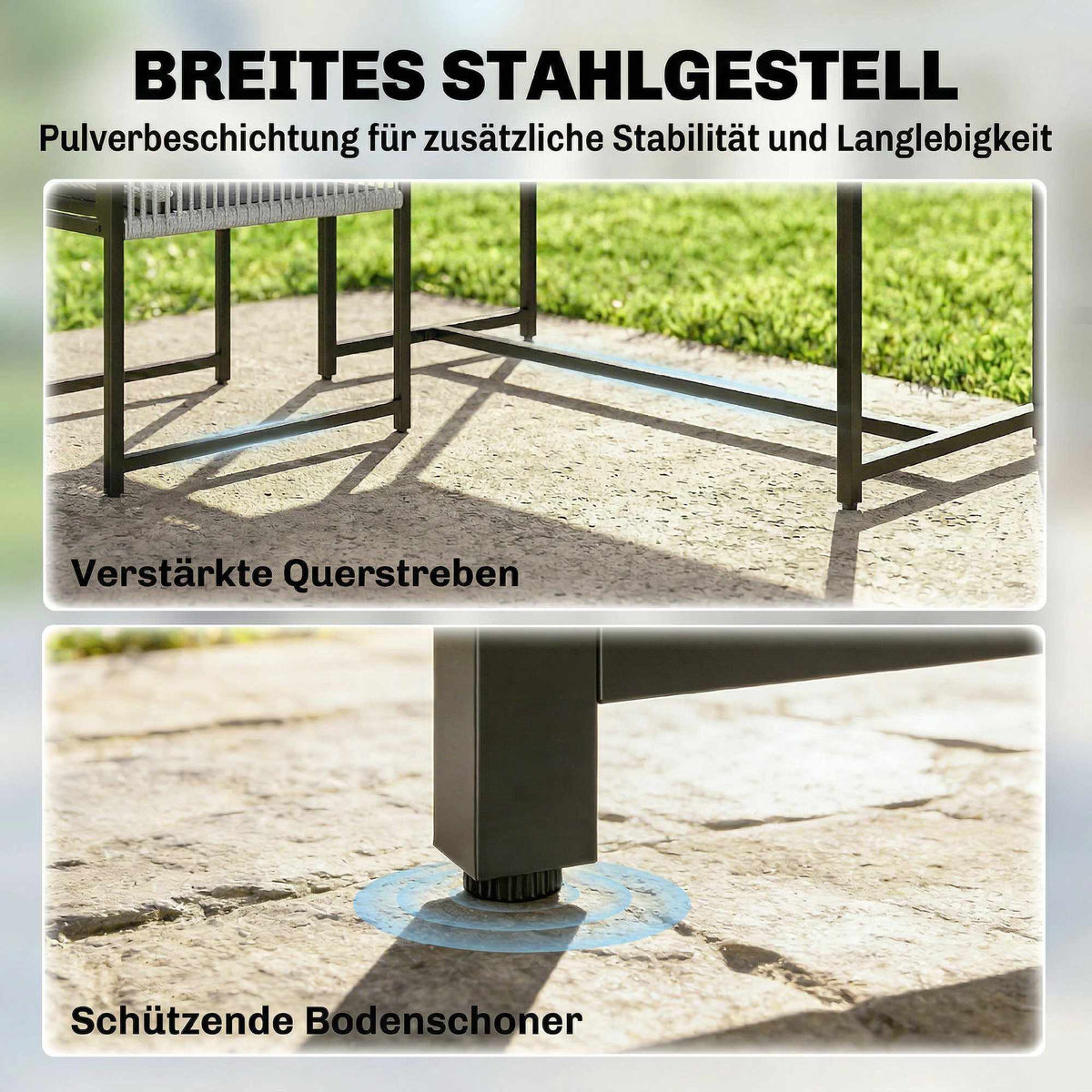 5-Piece Outdoor Dining Set with Glass Table and Folding Chairs