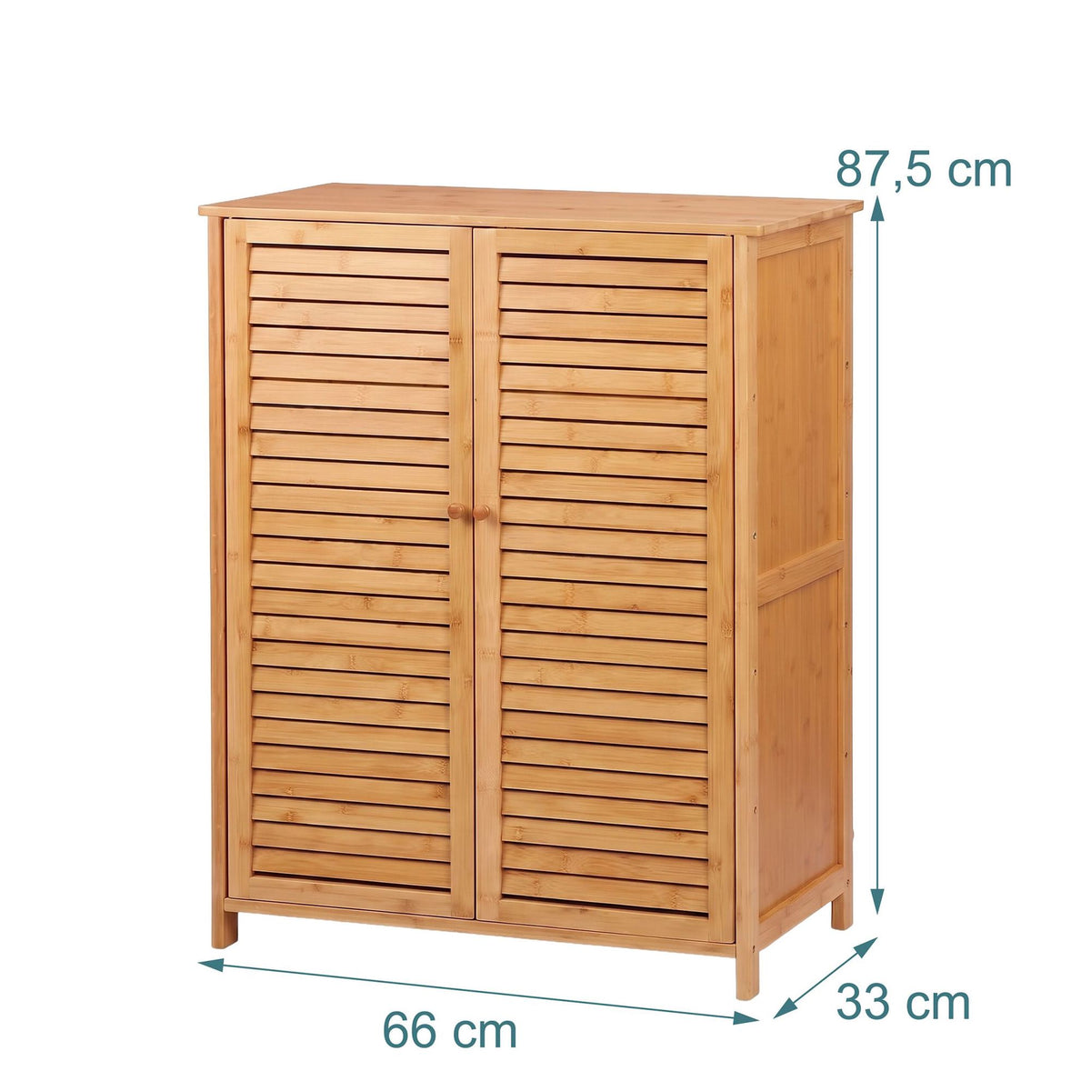 5-Shelf Bamboo Shoe Cabinet with Louvred Doors