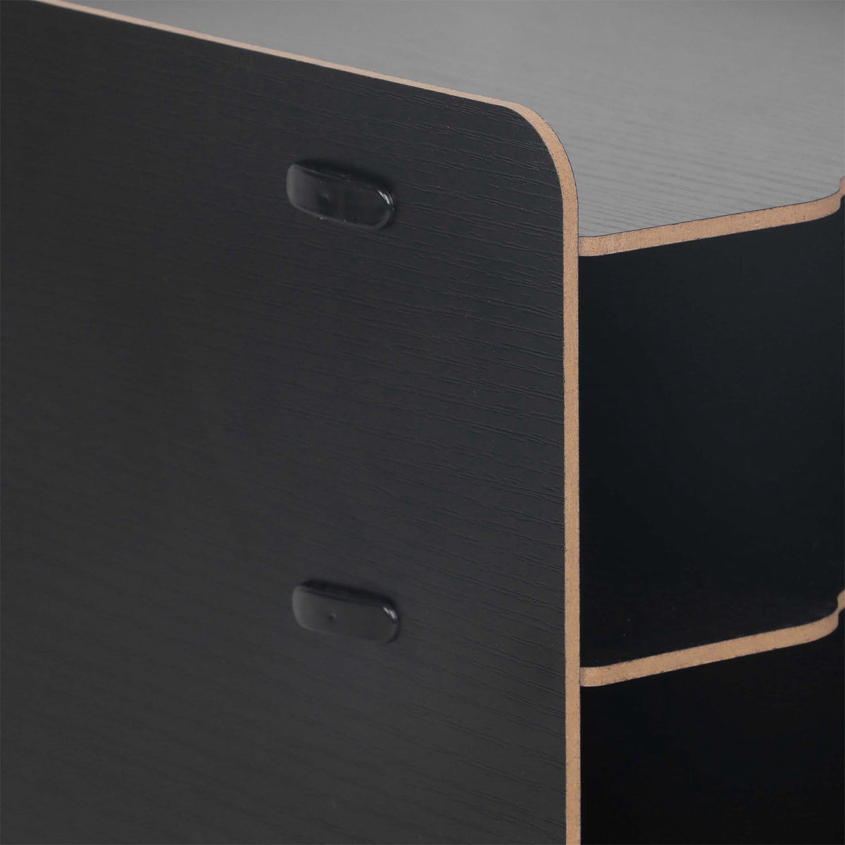 5-Slot MDF Letter Tray – Black Wood-Effect Desk Organiser
