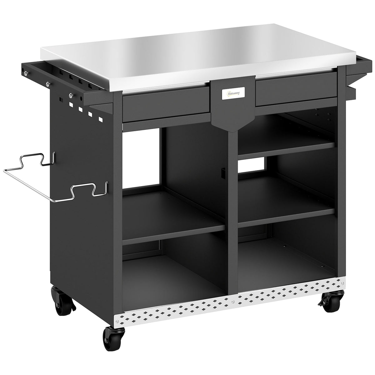 5-Tier BBQ Cart with Adjustable Shelves & Spice Rack