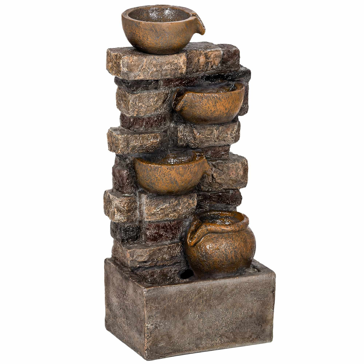 5-Tier Garden Fountain with LED Lights, Adjustable Pump