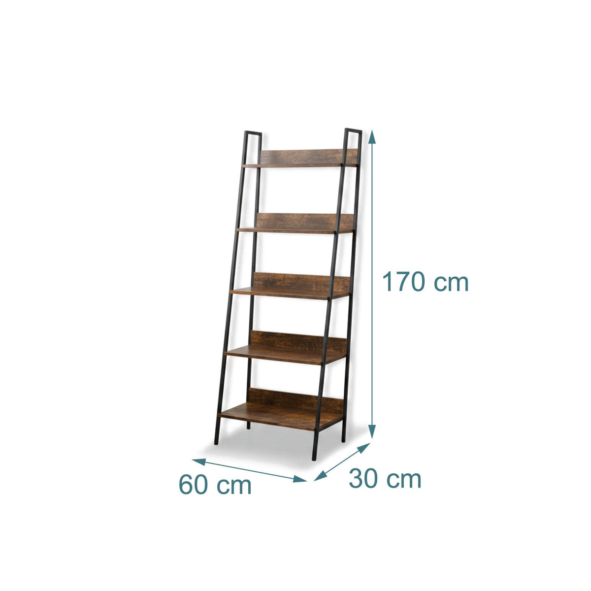5-Tier Ladder Shelf Unit for Living Room Storage