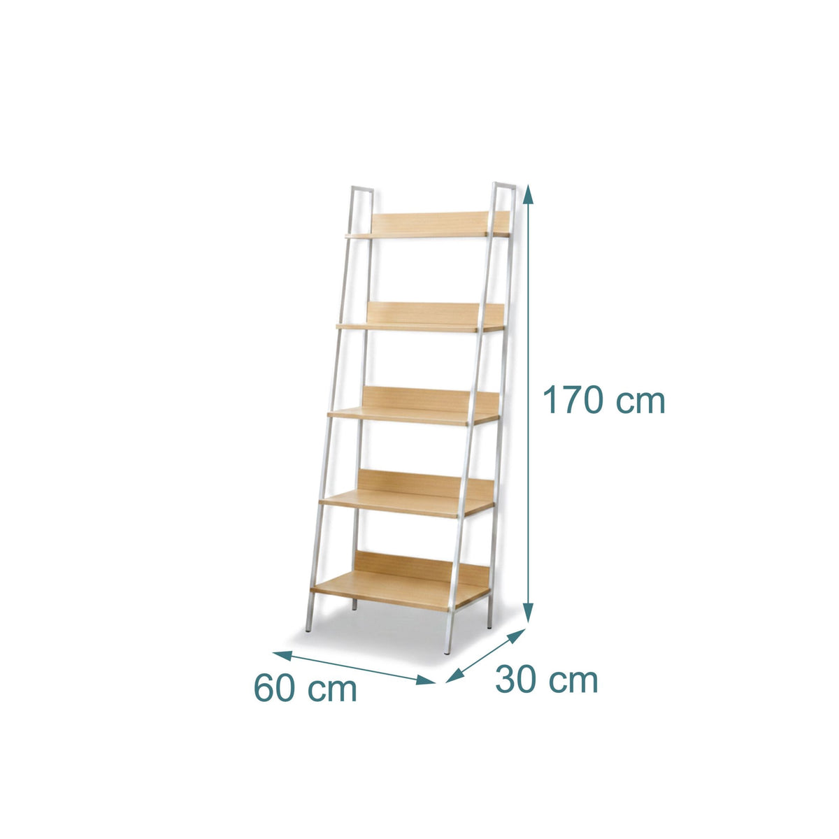 5-Tier Ladder Shelf Unit for Living Room Storage