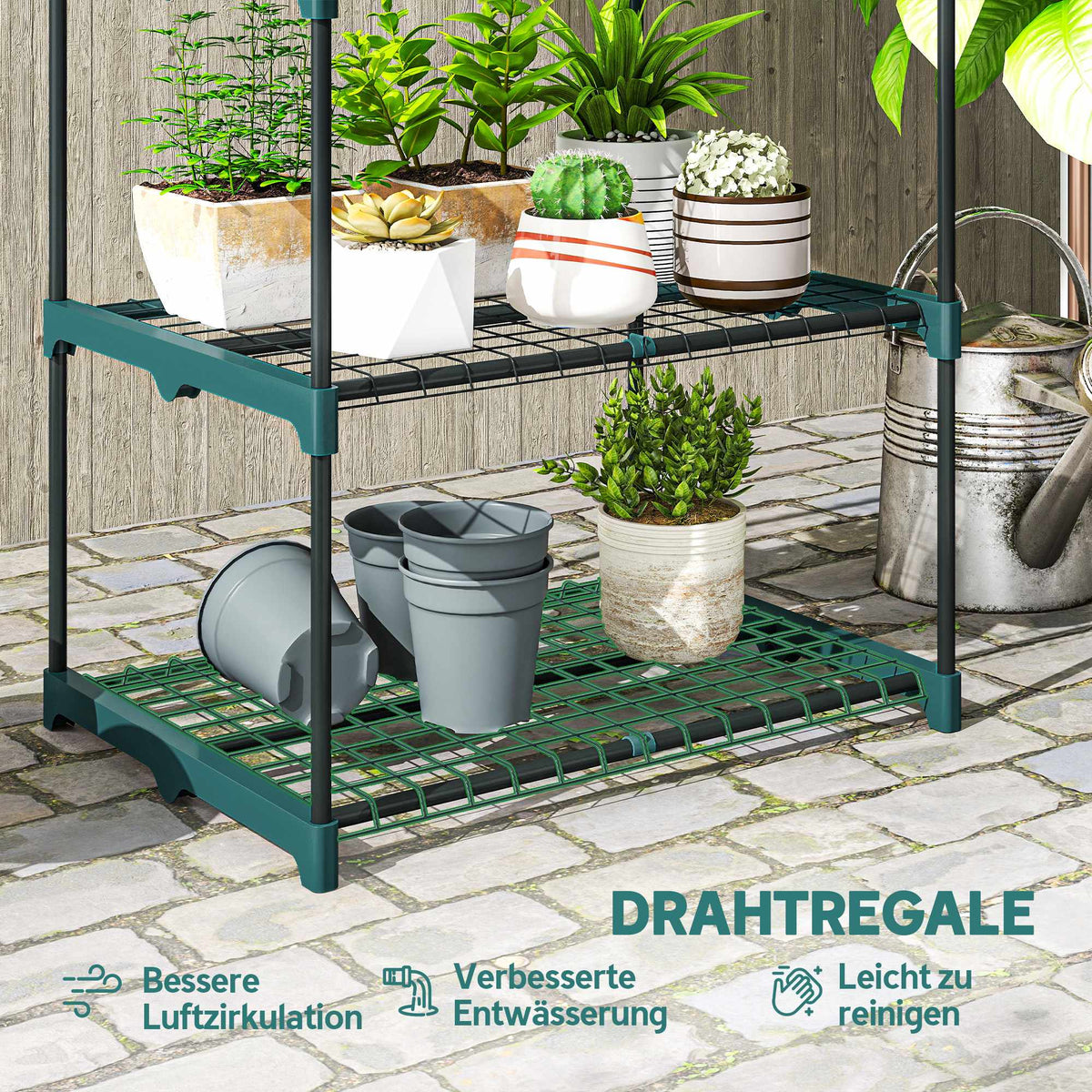 5-Tier Plant Stand, Steel Frame, Moisture-Resistant