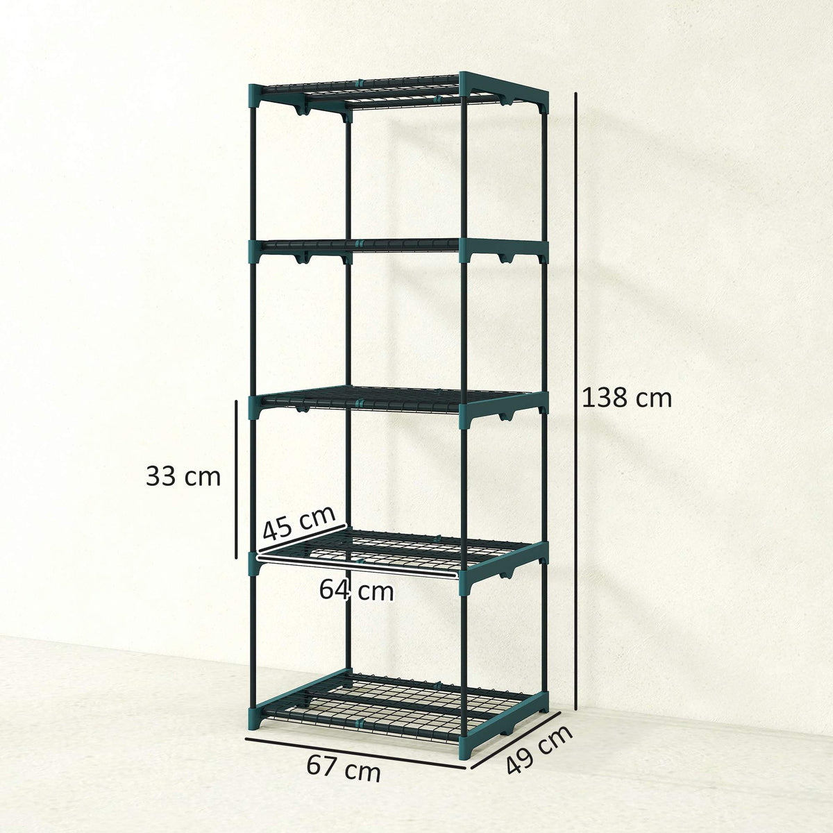 5-Tier Plant Stand, Steel Frame, Moisture-Resistant
