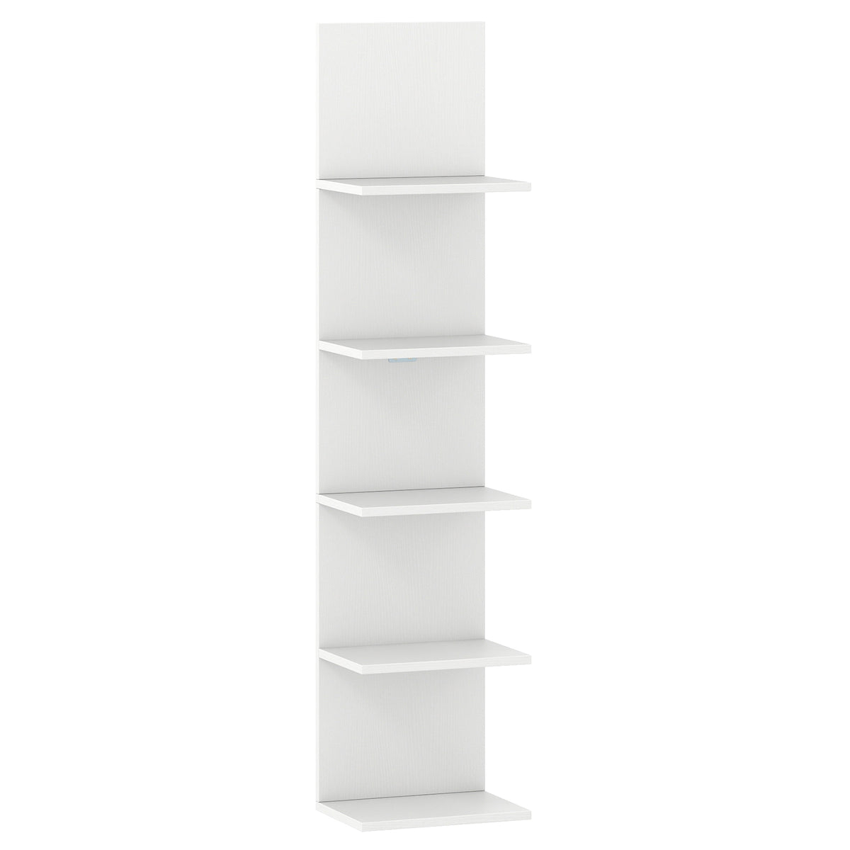 5-Tier Wall-Mounted Shelf, White, Space-Saving Design