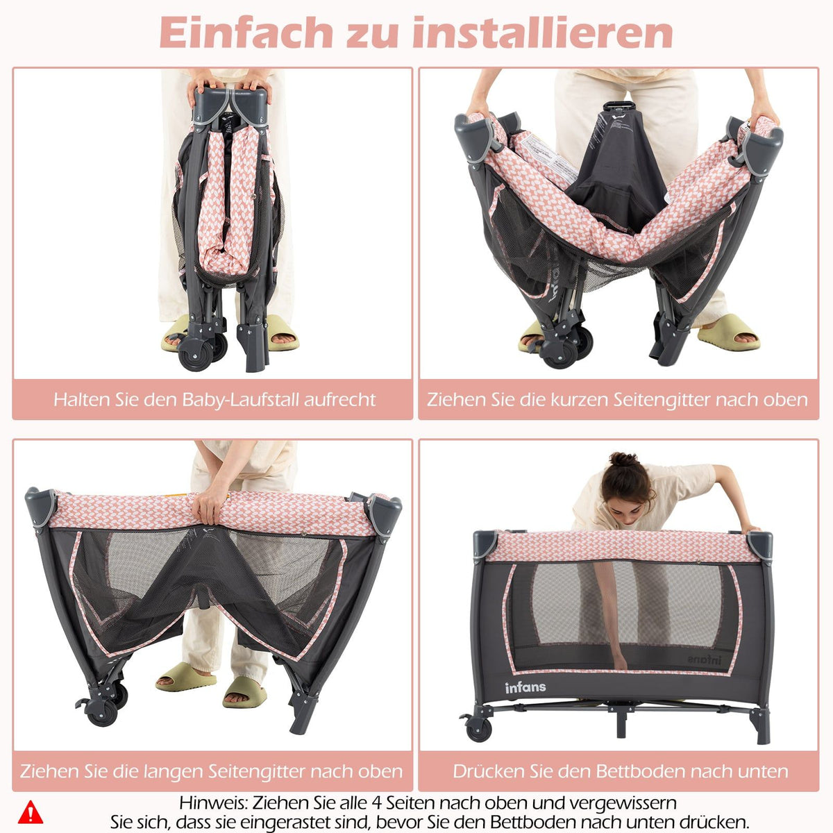 5-in-1 Baby Travel Crib with Changing Table & Bassinet