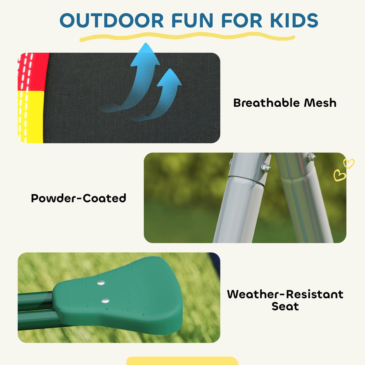5-in-1 Outdoor Playset with Slide & Swings for Kids