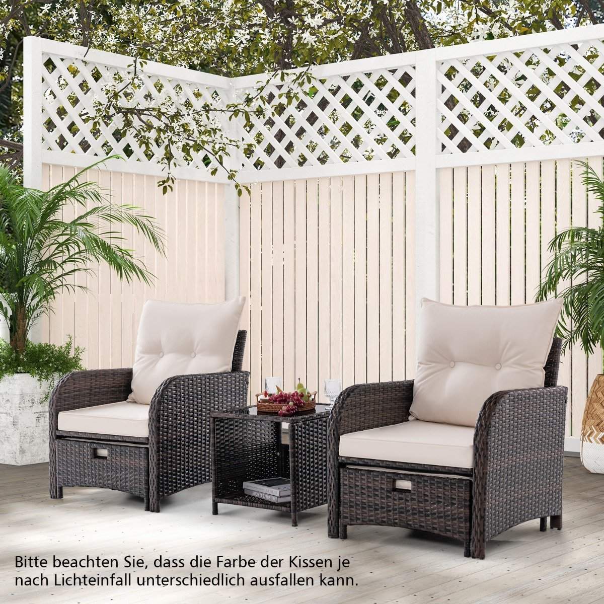 5-piece balcony furniture set garden furniture made of PE polyrattan seating group for garden