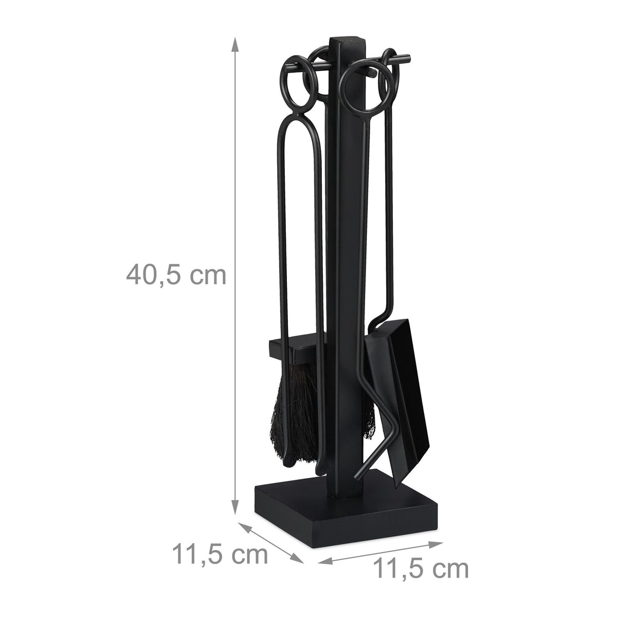 5-piece black fireplace set