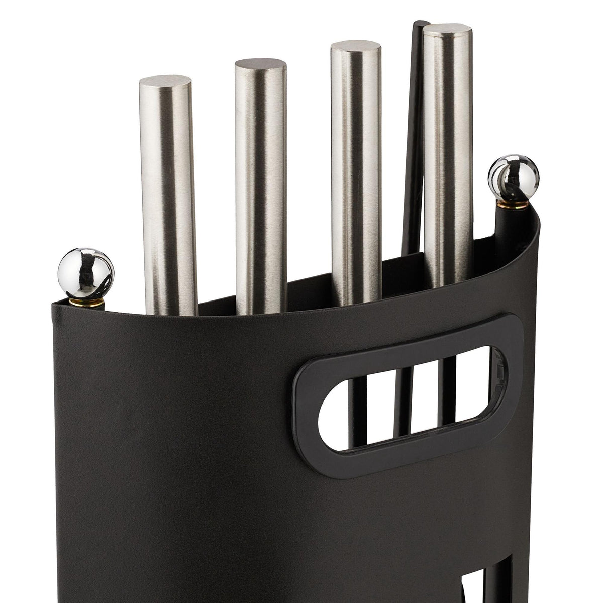 5-piece fireplace set in black