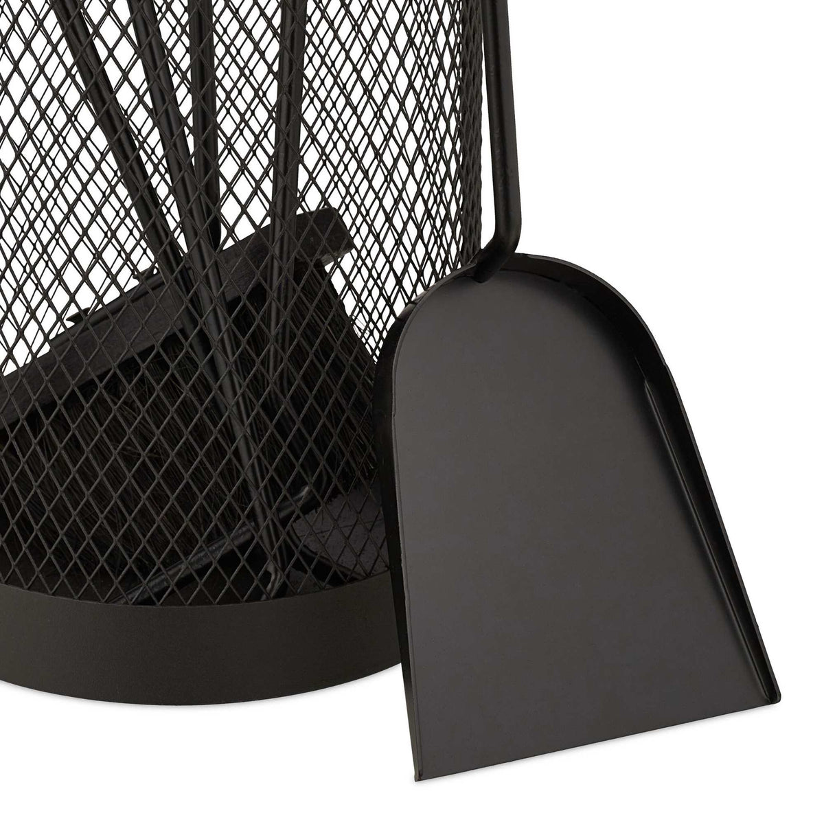 5-piece fireplace set in black bucket