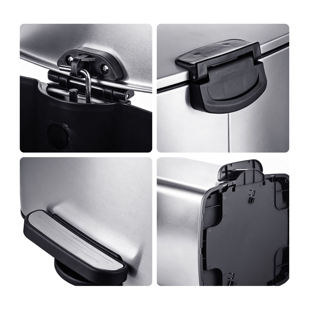 60L Stainless Steel Pedal Bin – Soft-Close, Silver