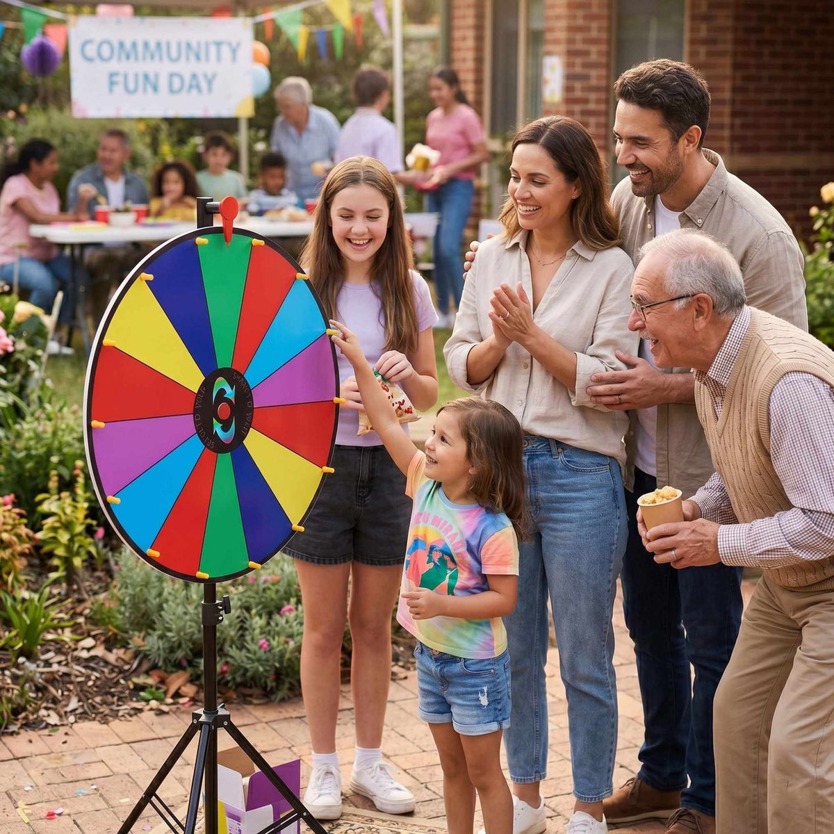 60 cm Multicoloured Prize Wheel with Stand