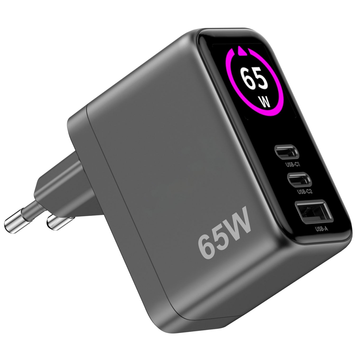 65W PD/QC Charger with Display
