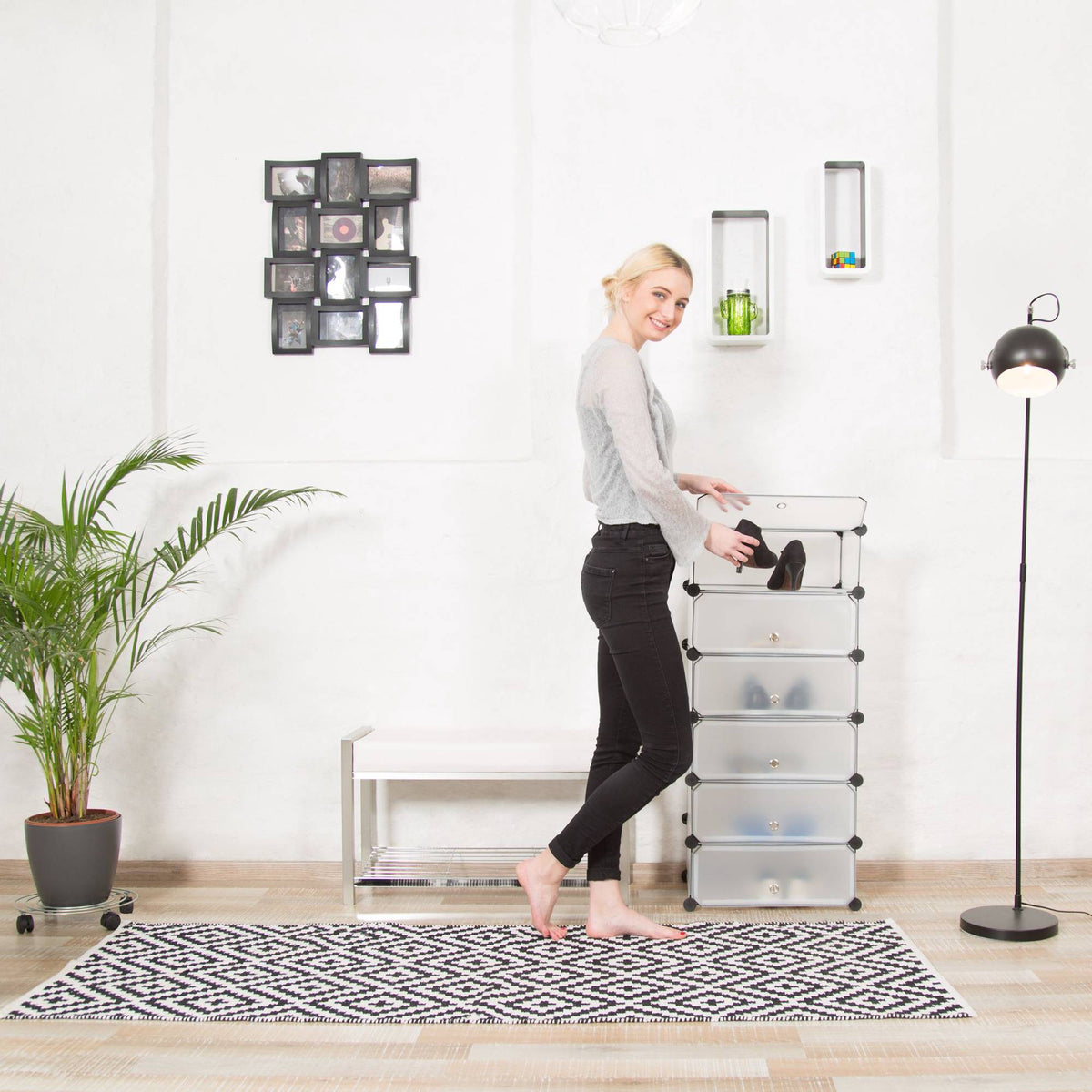 6 Compartment Shoe Cabinet