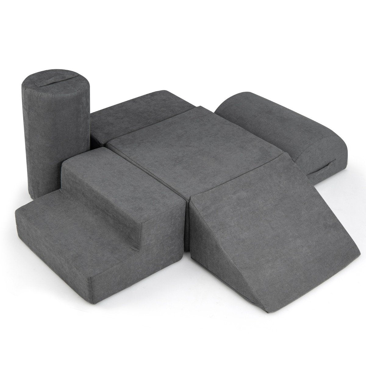 6 PCS. Soft building blocks for climbing and crawling foam building blocks giant building blocks grey