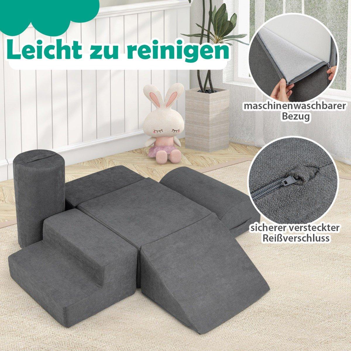 6 PCS. Soft building blocks for climbing and crawling foam building blocks giant building blocks grey