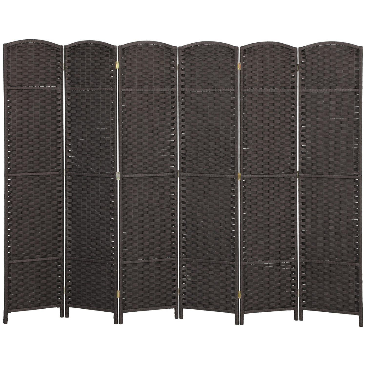 6-Panel Folding Room Divider, Brown, Polypropylene