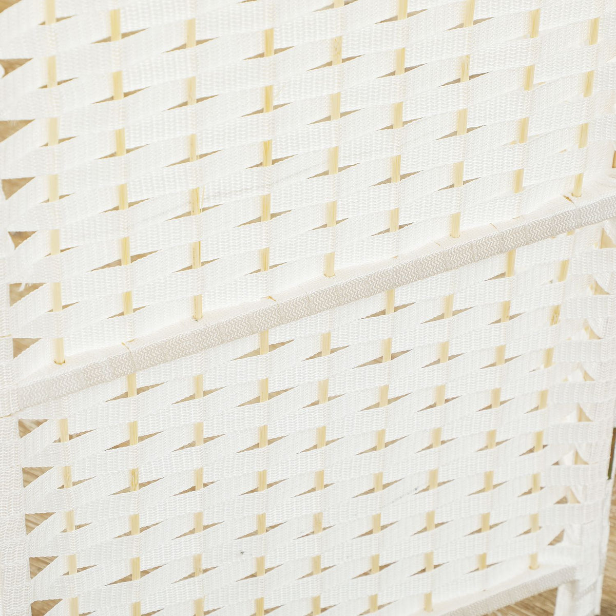 6-Panel Folding Room Divider, White Polypropylene