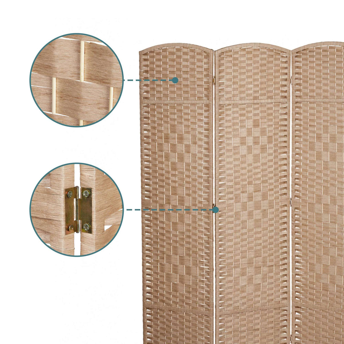 6-Panel Room Divider Folding Screen