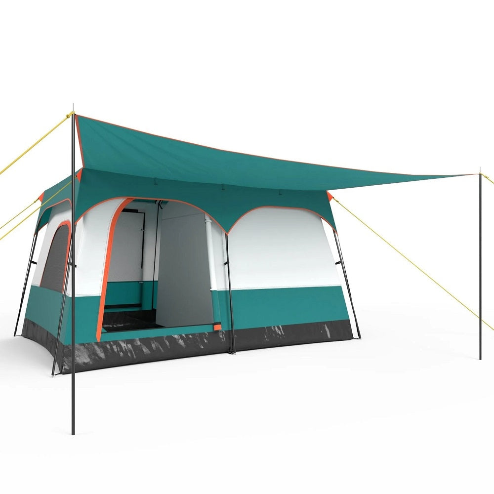 6 Person Camping Tent with Porch and Rainfly-S