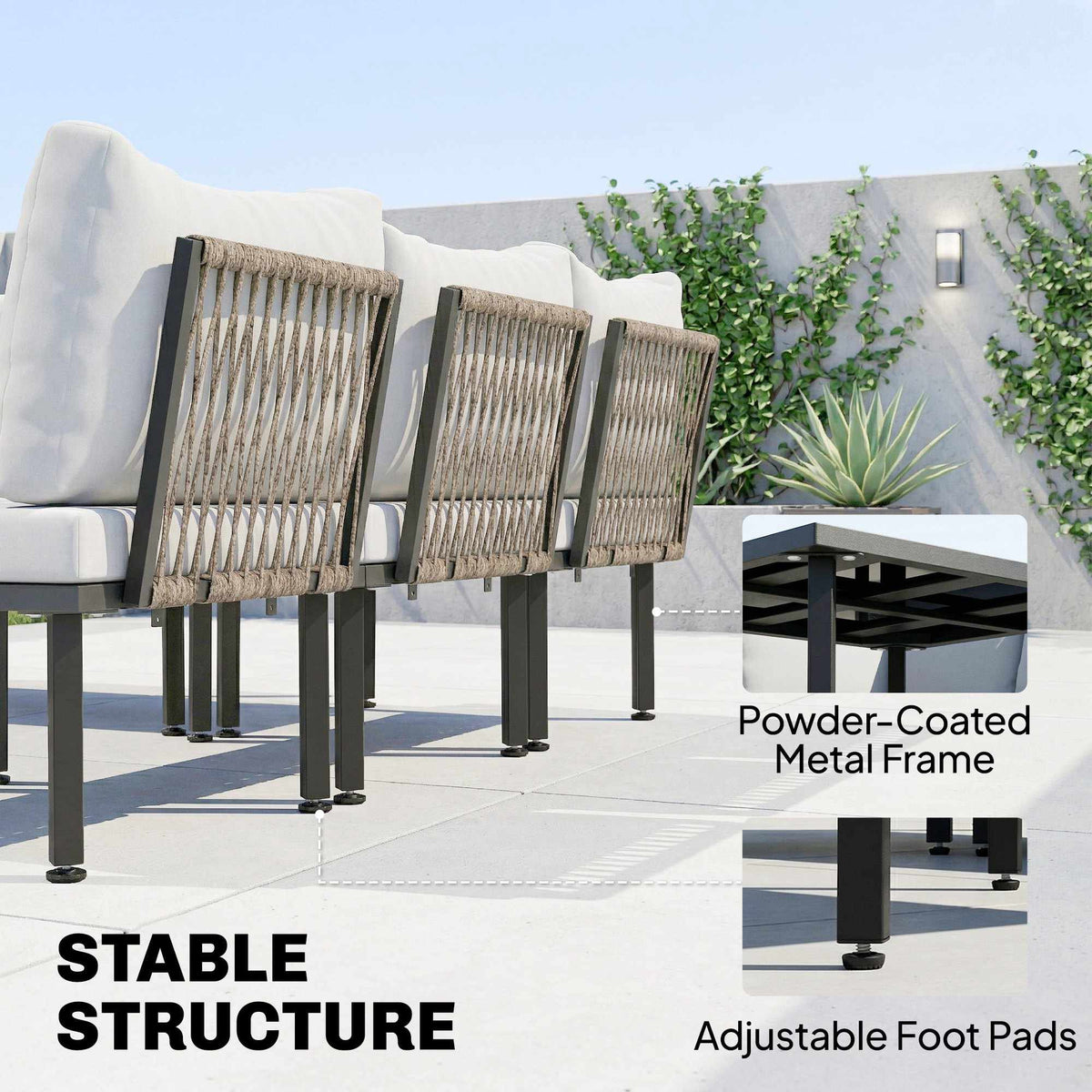 6-Piece Outdoor Lounge Set for 5-6 People with Table