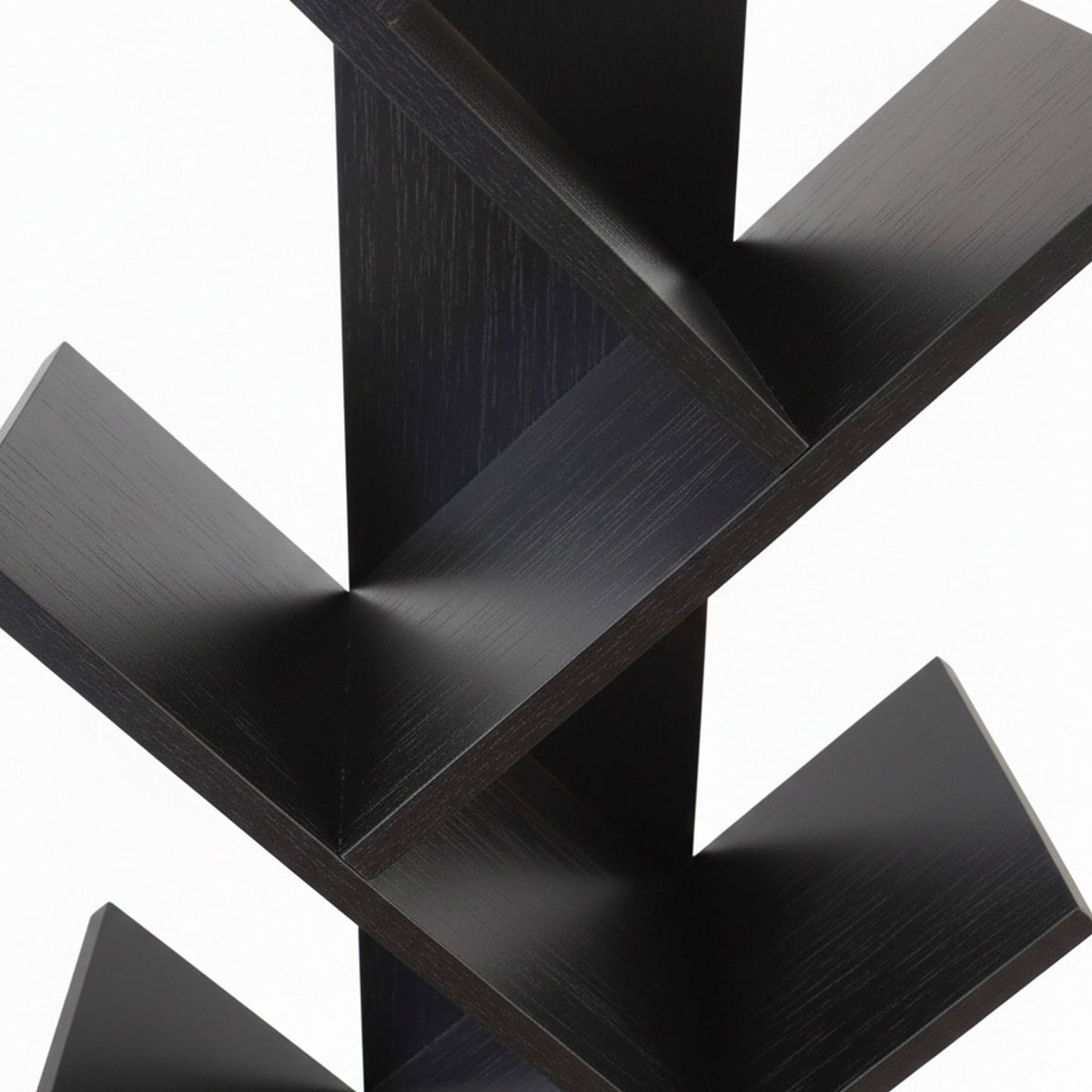 6-Shelf Tree Bookcase with Closed Storage Compartment
