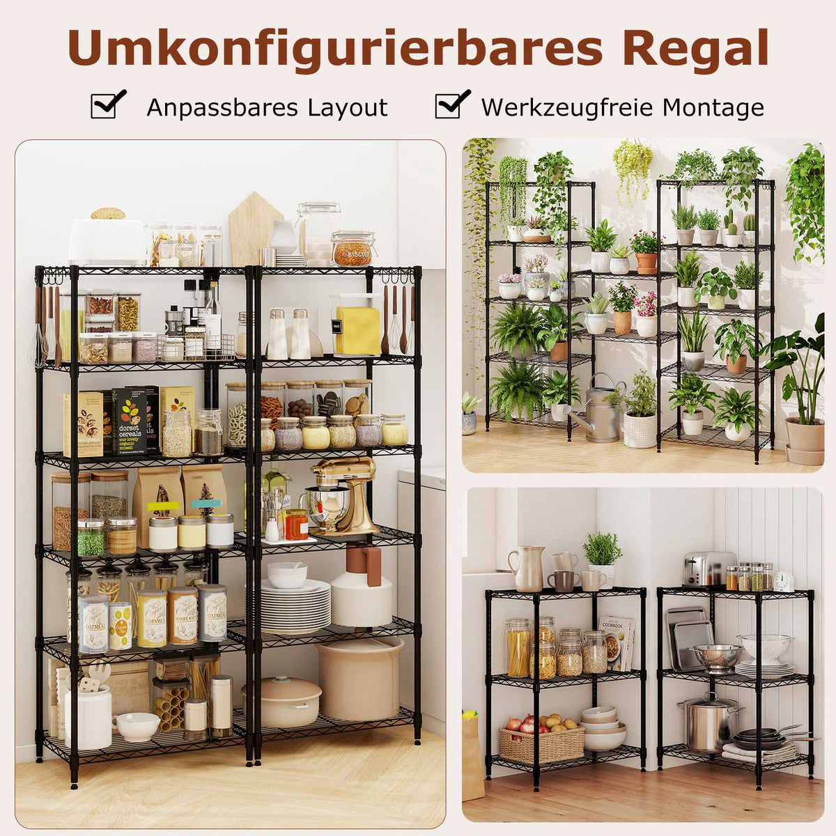 6-Tier Adjustable Metal Storage Shelf – Heavy Duty