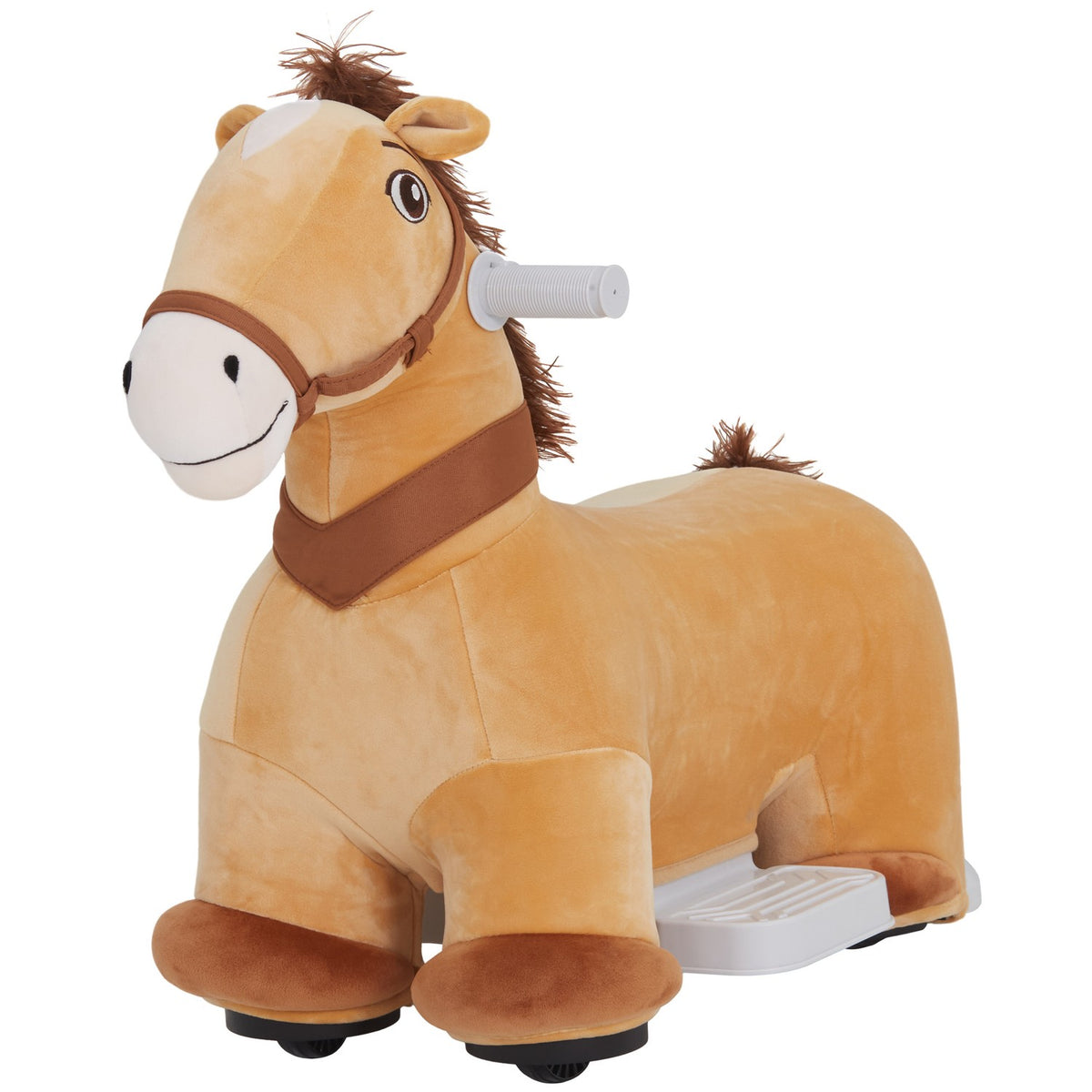 6V Children's Electric Car in Horse Shape, 2 km/h Children's Vehicle with Music, Ride-On Toy with Foot Pedal, Electric Horse for Children 1.5-3 Years, Brown