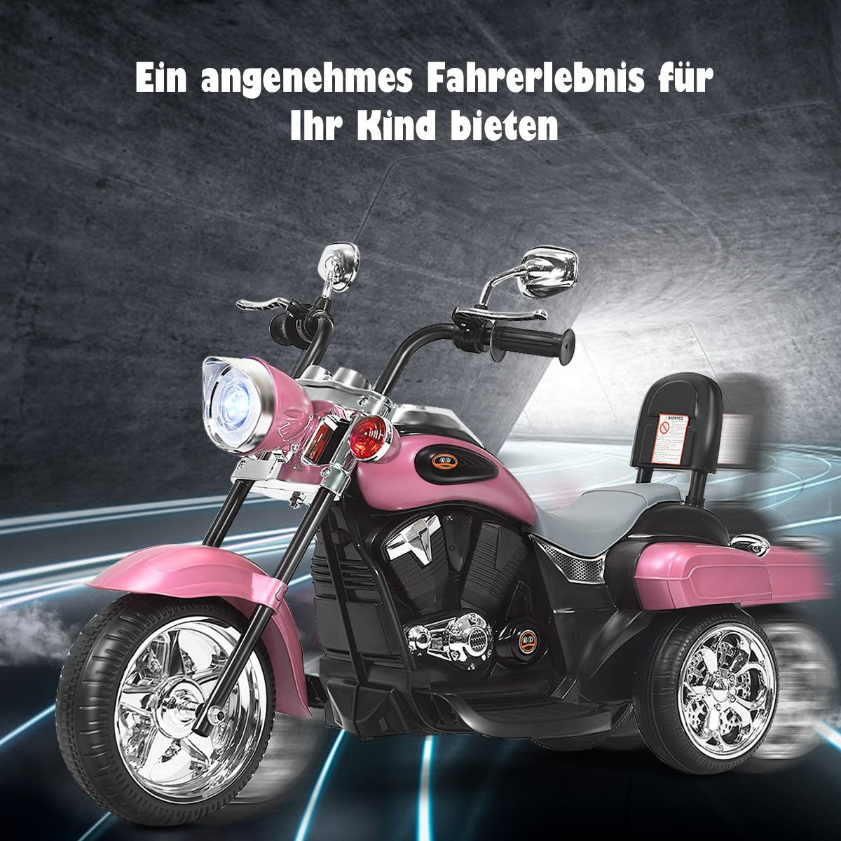 6 V Electric Motorcycle Battery Operated Motorcycle with Music 91 x 48 x 64cm Pink