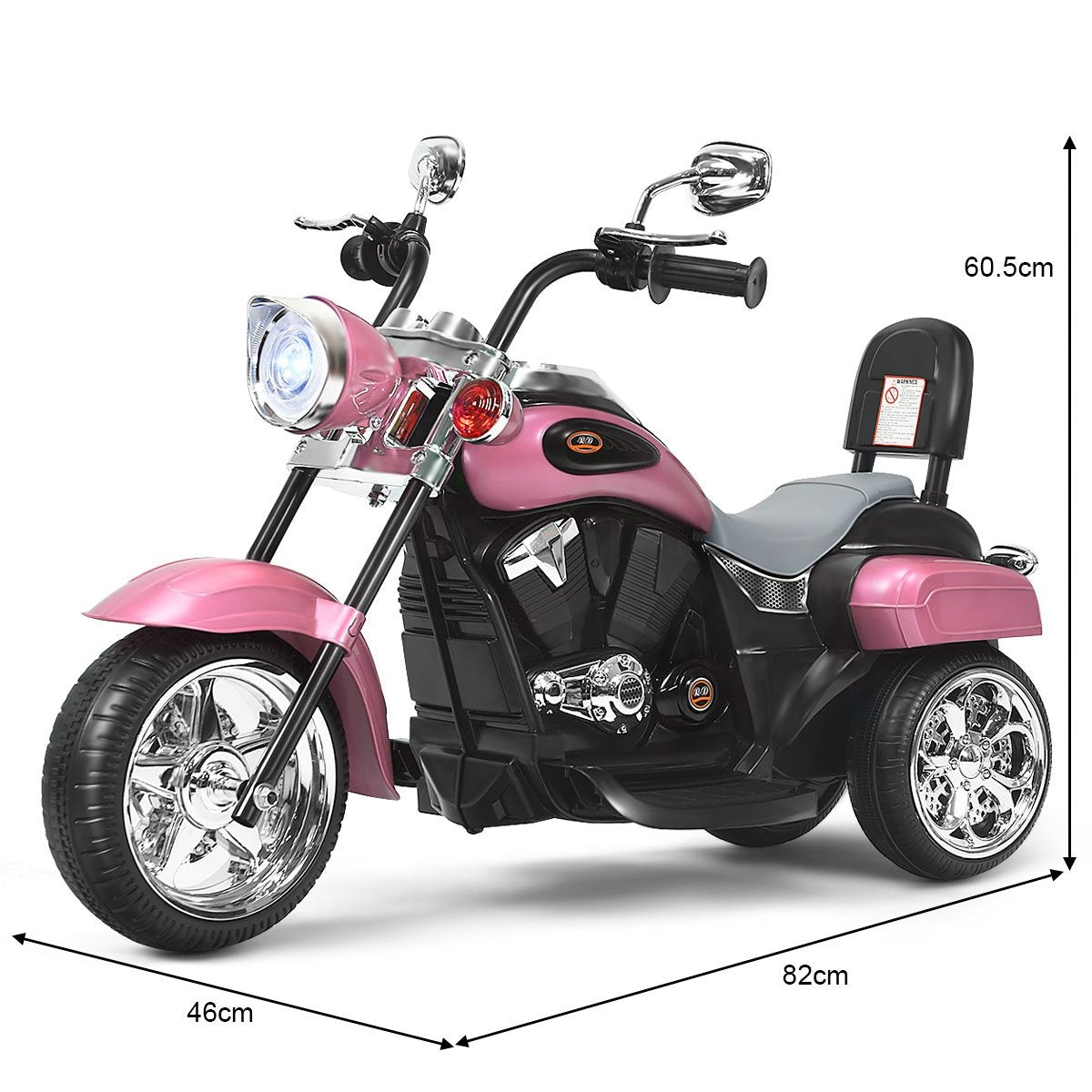 6 V Electric Motorcycle Battery Operated Motorcycle with Music 91 x 48 x 64cm Pink