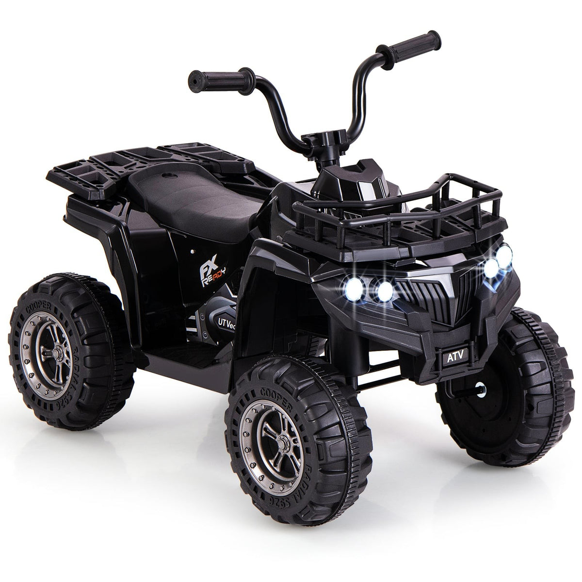6V Kids Electric Quad with MP3 & LED Lights, Black