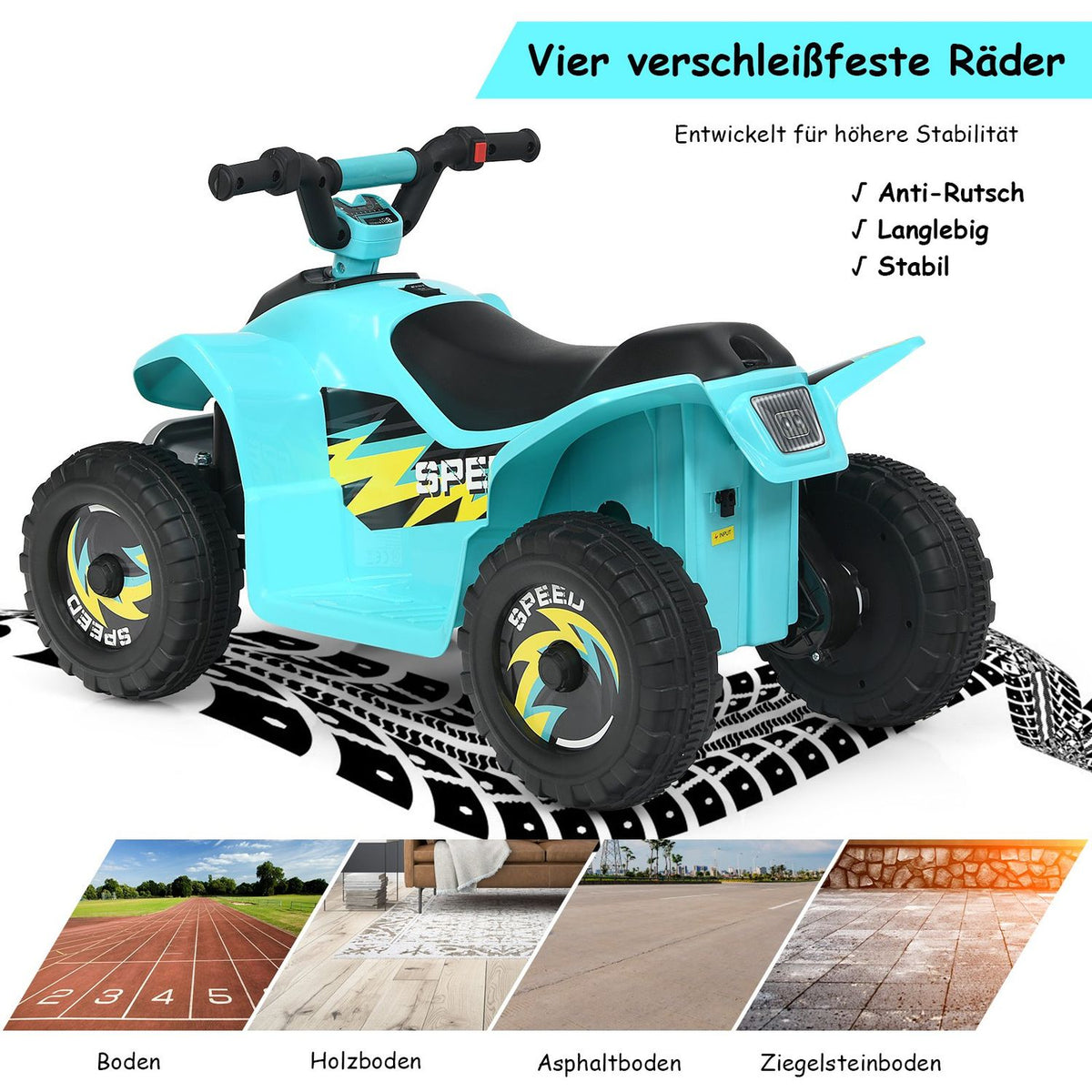 6V children's motorcycle children's quad electric children's quad 73 x 40 x 44.5 cm blue