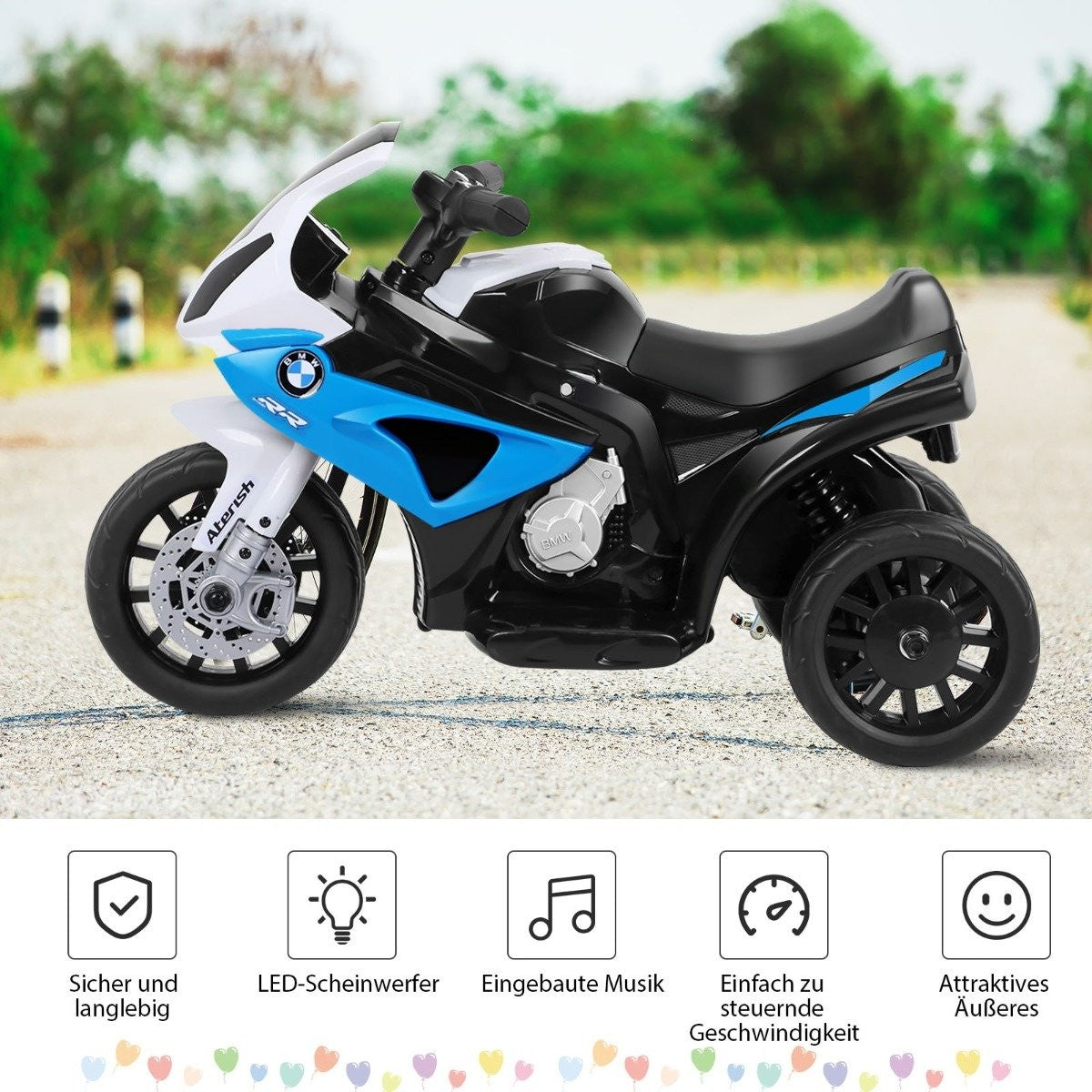 6V electric motorcycle children's motorcycle electric vehicle for children 66 x 37 x 44.5 cm blue