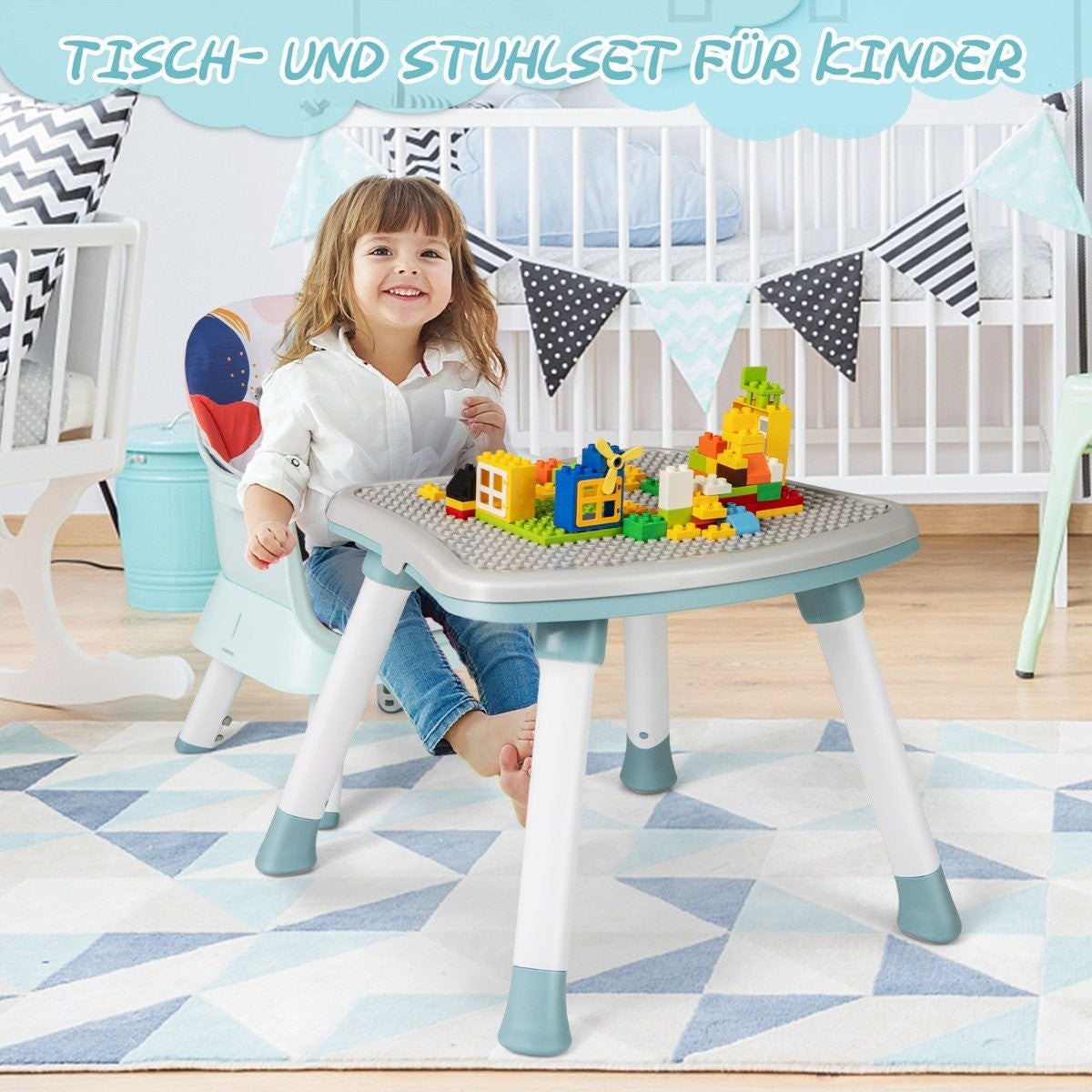6-in-1 Convertible Baby High Chair with Safety Harness