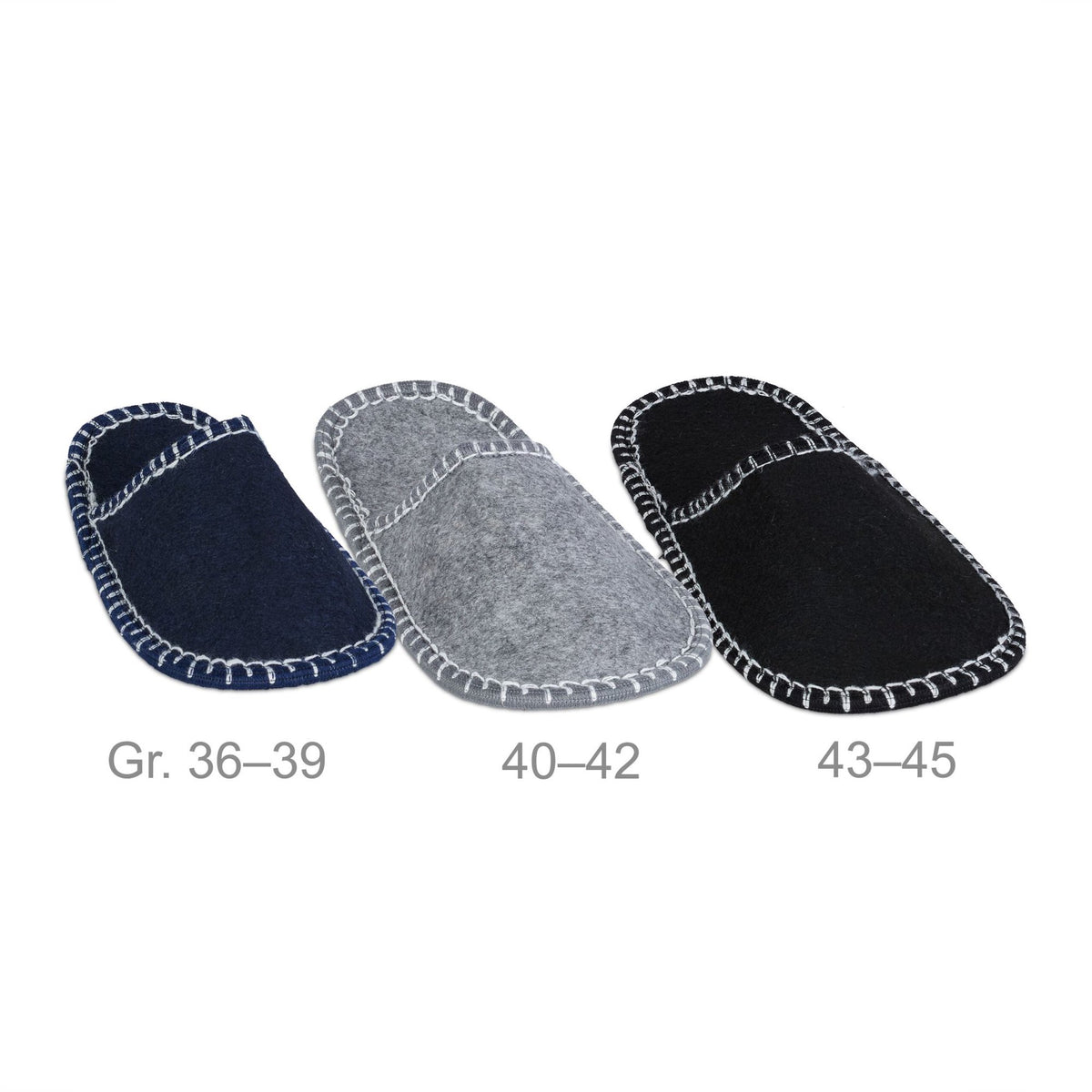 6 pairs of guest slippers in felt