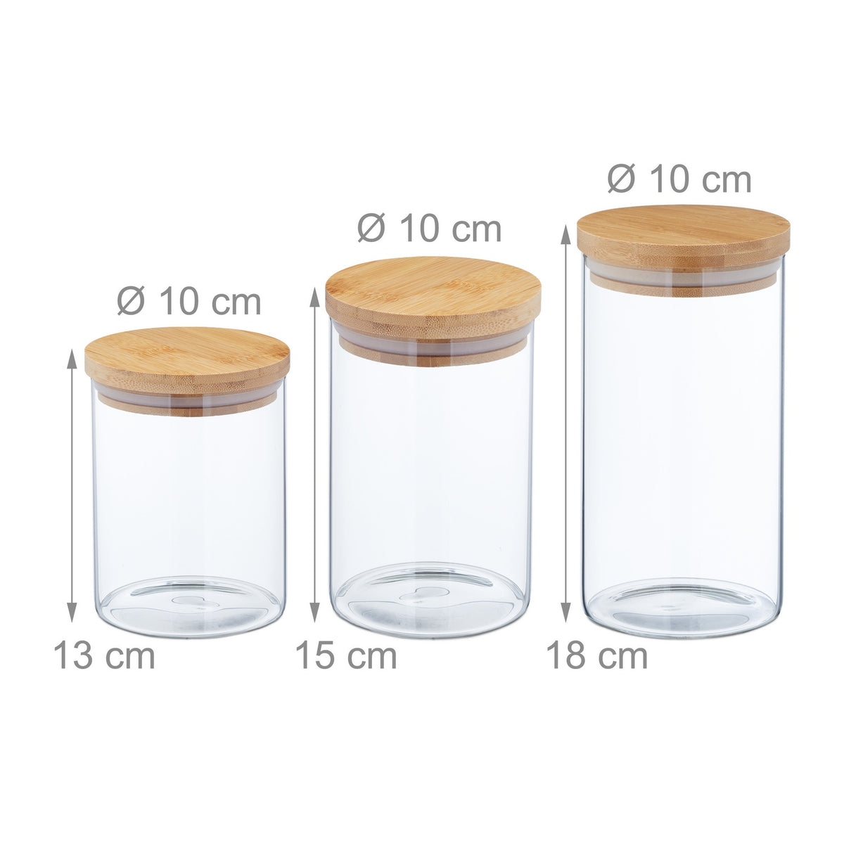 6 pcs. Storage jars in different sizes