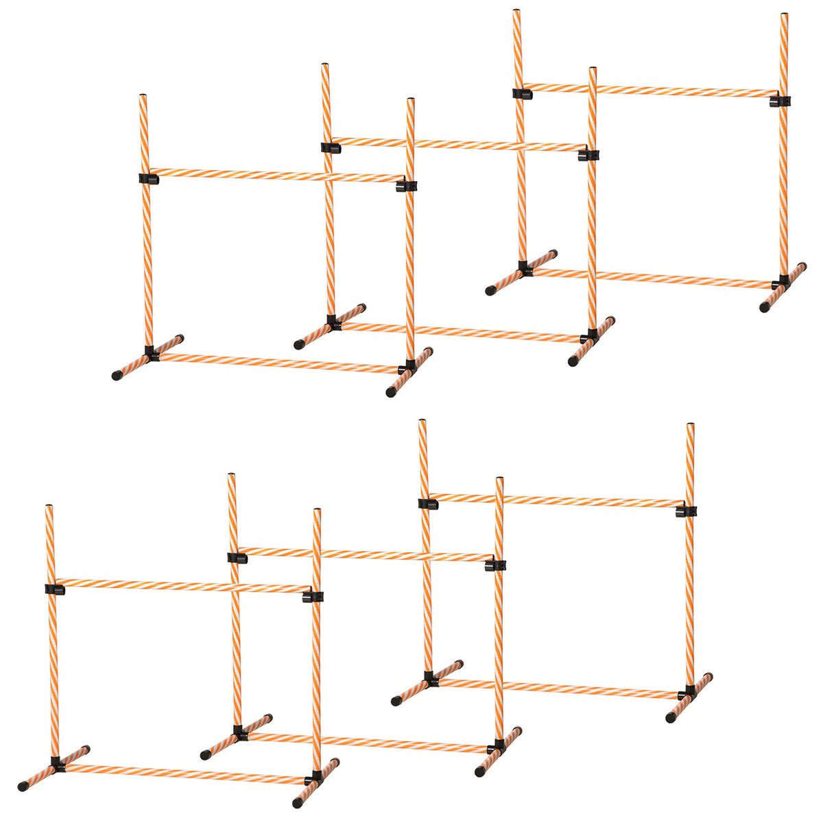 6 pieces Agility Set Dogs, Agility Equipment Set with Braided Poles, Whistle, Carry Bag, Dog Training Accessories, Orange