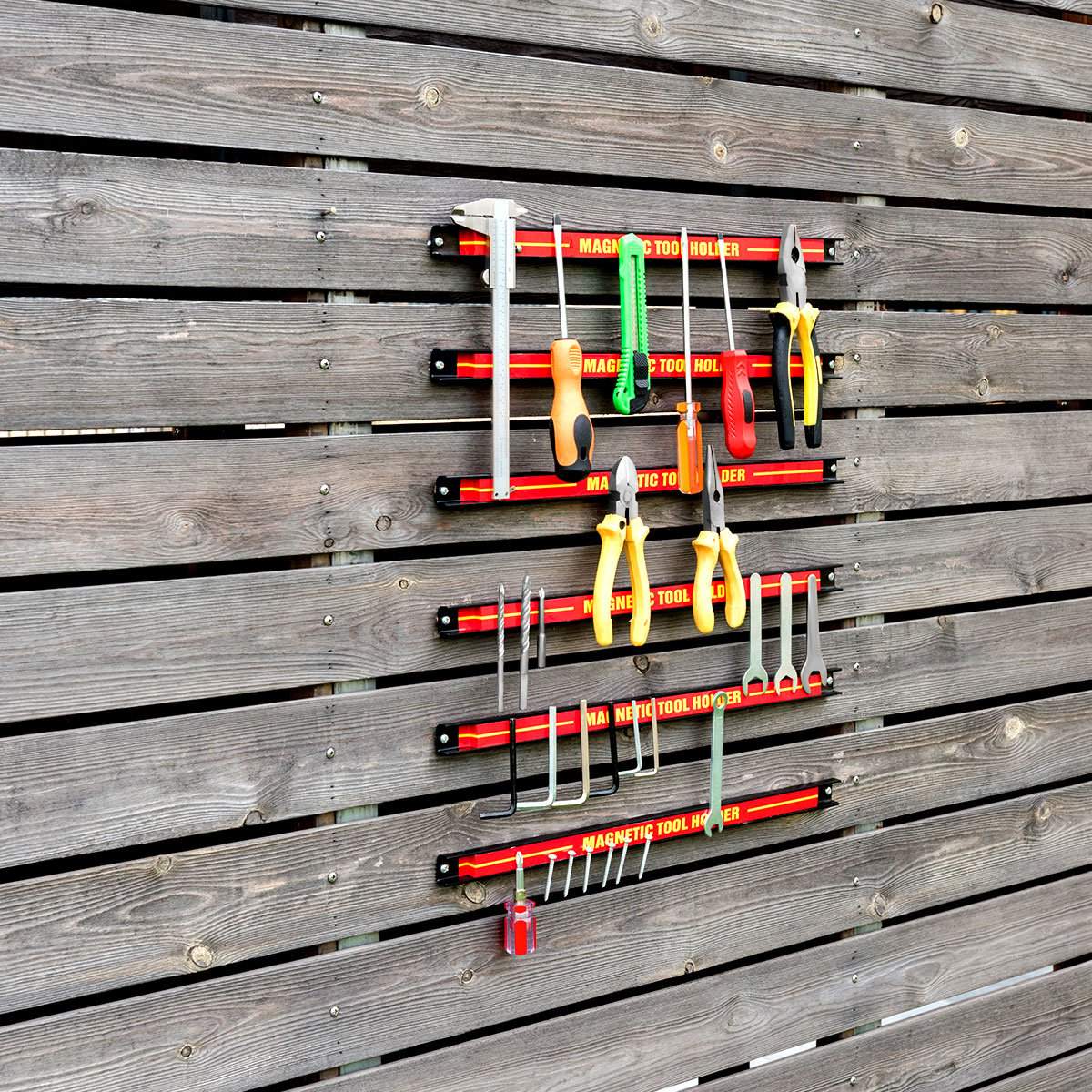 6 x magnetic tool holder wall magnetic strip set magnetic strip 46 cm