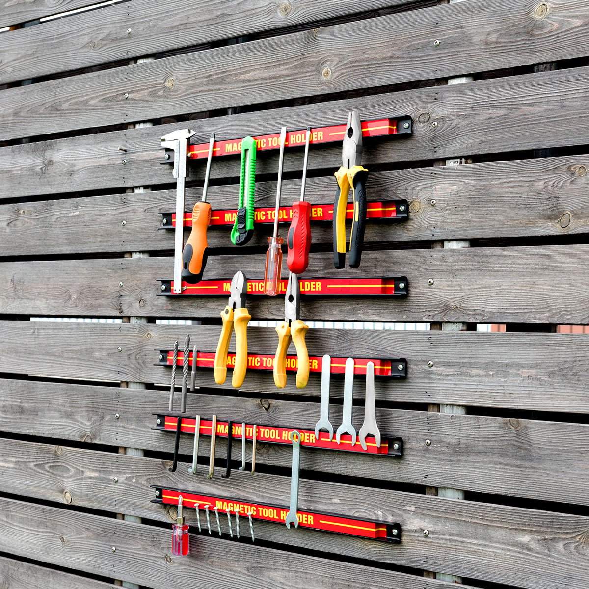 6 x magnetic tool holder wall magnetic strip set magnetic strip 46 cm