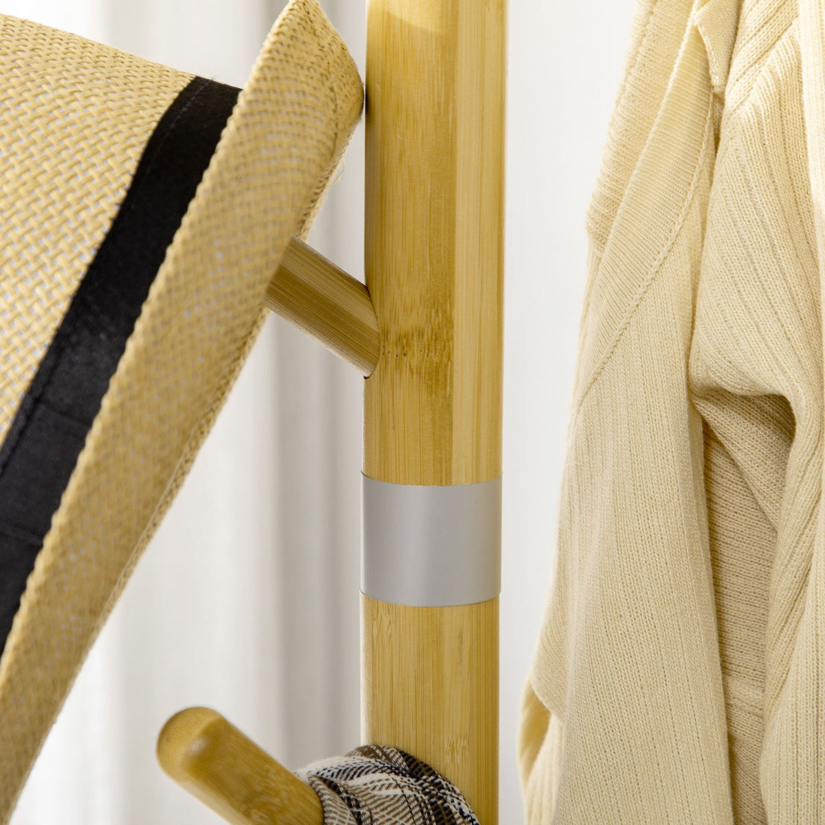 70" Coat Rack Stand Coat Rack with 8 Coat Hooks Coat Rack for Jackets Hats Hallway Natural