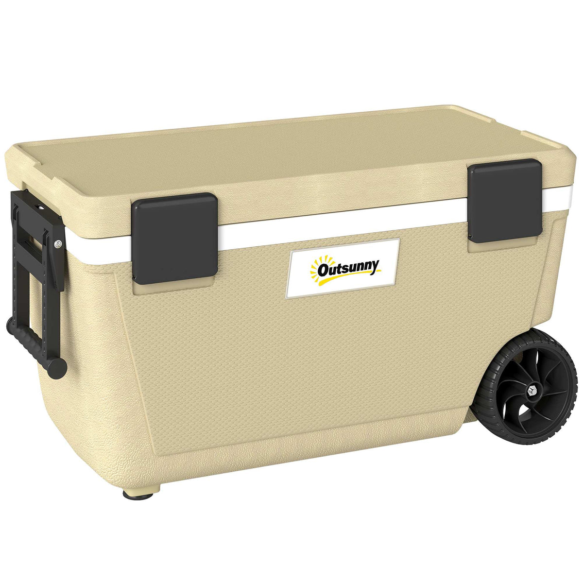 70L Cooler Box with Wheels, 72-Hour Insulation, Drain Valve