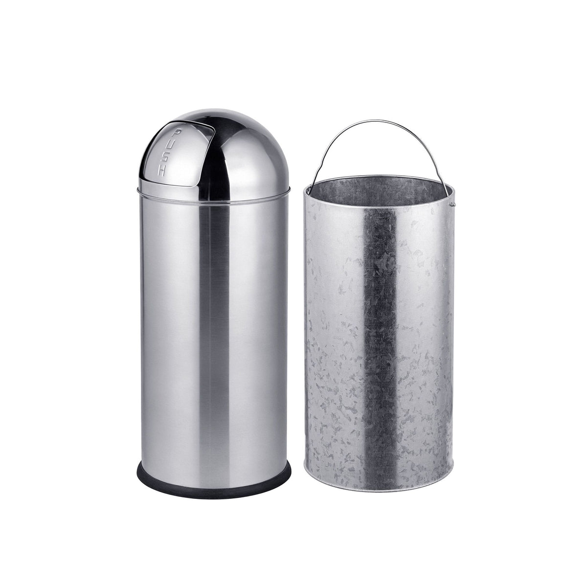 70L Stainless Steel Push-Lid Bin with Inner Bucket