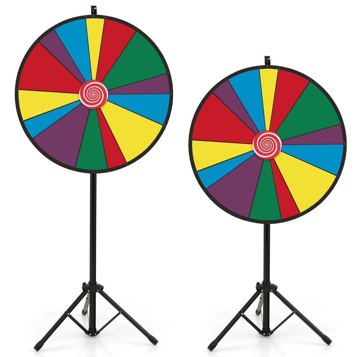 76 cm long competition wheel, height-adjustable lottery wheel with stand, writable wheel of fortune