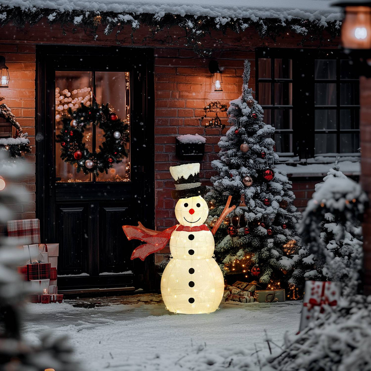 78 LED Snowman Christmas Decoration, Warm White, Indoor/Outdoor