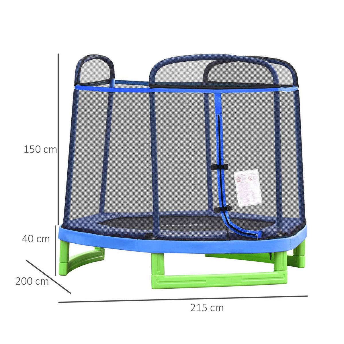 7Ft Children'S Trampoline Safety Net Toddler Trampoline Indoor Outdoor 3-12 Years Up To 80Kg Steel