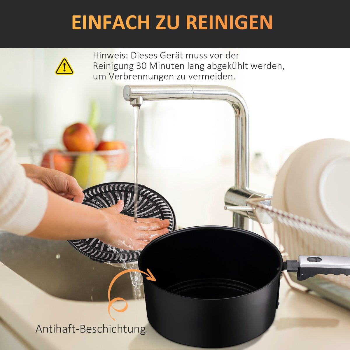 7L Hot Air Fryer Oil-Free 1500W Air Fryer With 7 Programs And Non-Stick Basket, Overheating Protection Air Fryer 80℃-200℃ 60-Minute Timer