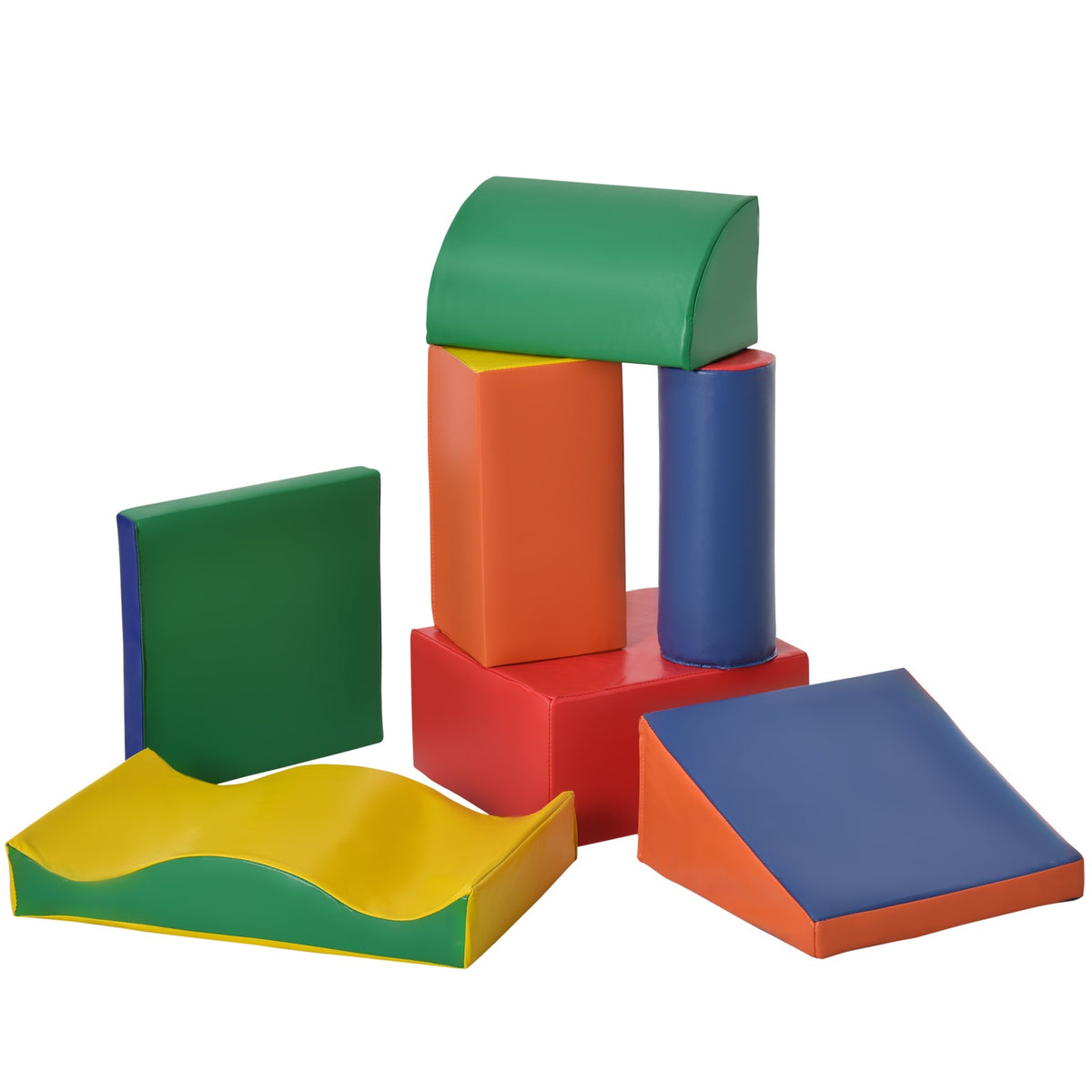7 Pcs. Soft Building Blocks, Building Block Set, Foam Building Blocks For Running Around & Climbing, Giant Building Blocks, Soft Building Blocks, Artificial Leather, Colorful