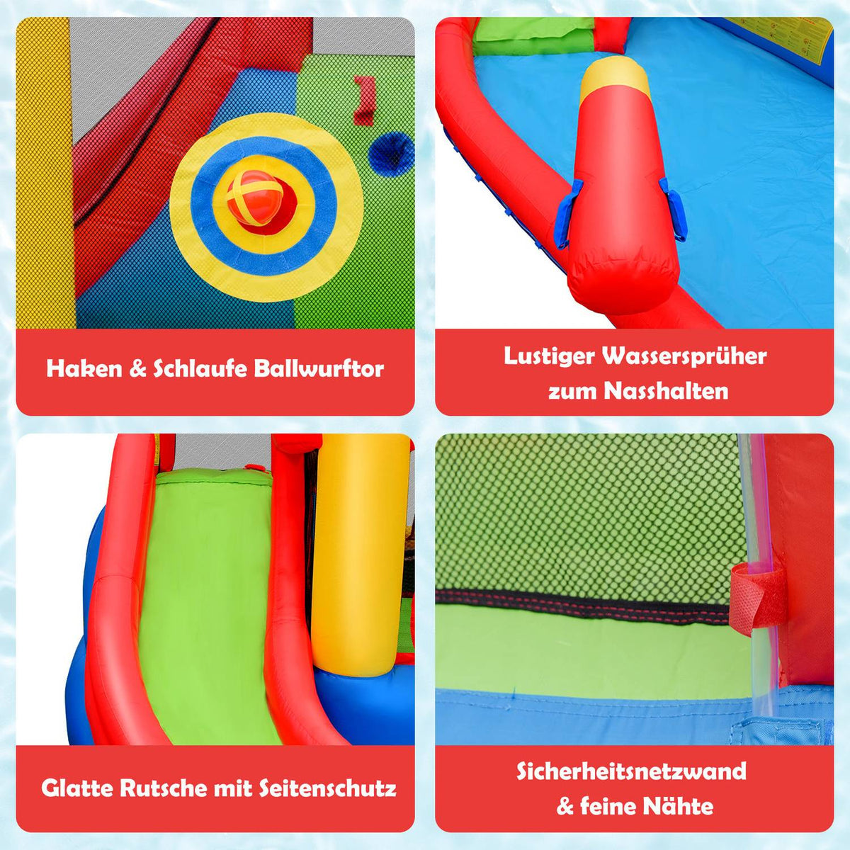 7 in 1 Bouncy Castle with 740W Blower Inflatable Water Slide Outdoor 410 x 385 x 220 cm